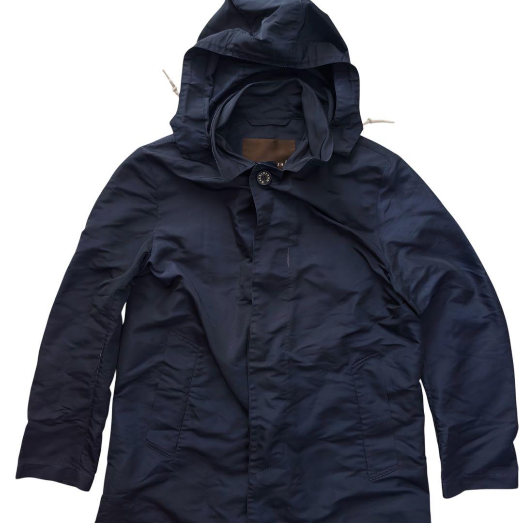 MACKINTOSH マッキントッシュ ネイビー ナイロンコート M フード付き
