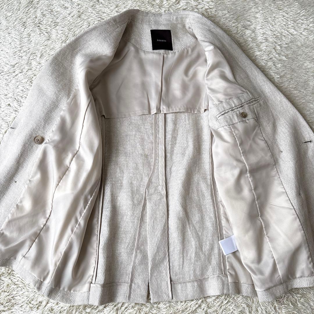 完売品☆anuans アニュアンス　ヘリンボーンリネンジャケット （BEIGE）