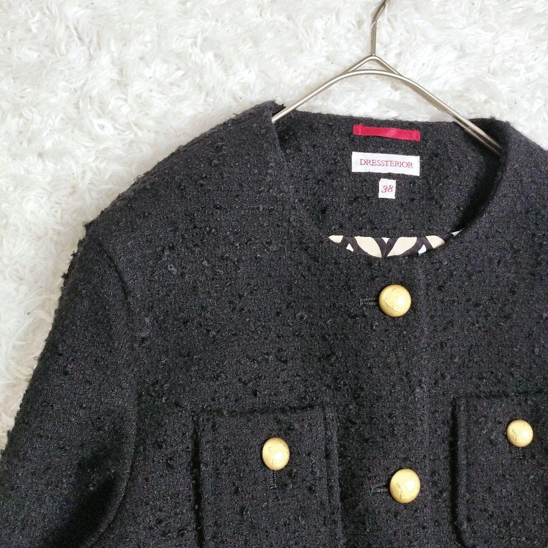 人気完売品✨ドレステリア　現行　ノーカラー　ジャケット　モヘヤ　金ボタン
