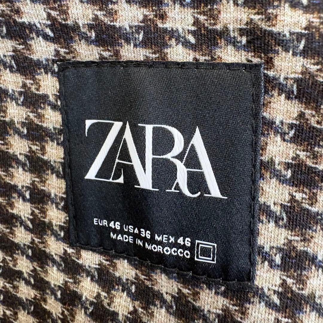 極美品】ZARA ストレッチ テーラードジャケット 千鳥格子 L相当 春コーデ