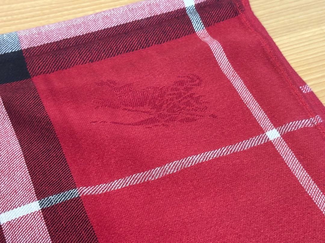 バーバリー BURBERRY カシミア　ストール　レッド系チェック