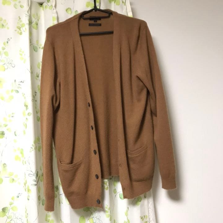 ヒルトン カシミヤ カーディガン キャメルカラー