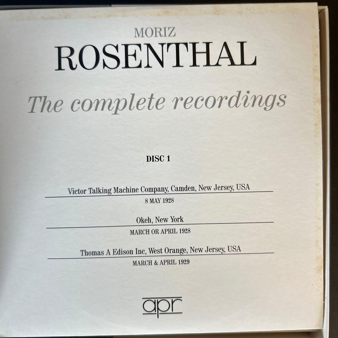 クラシック Moriz Rosenthal Complete Recordings 6CD