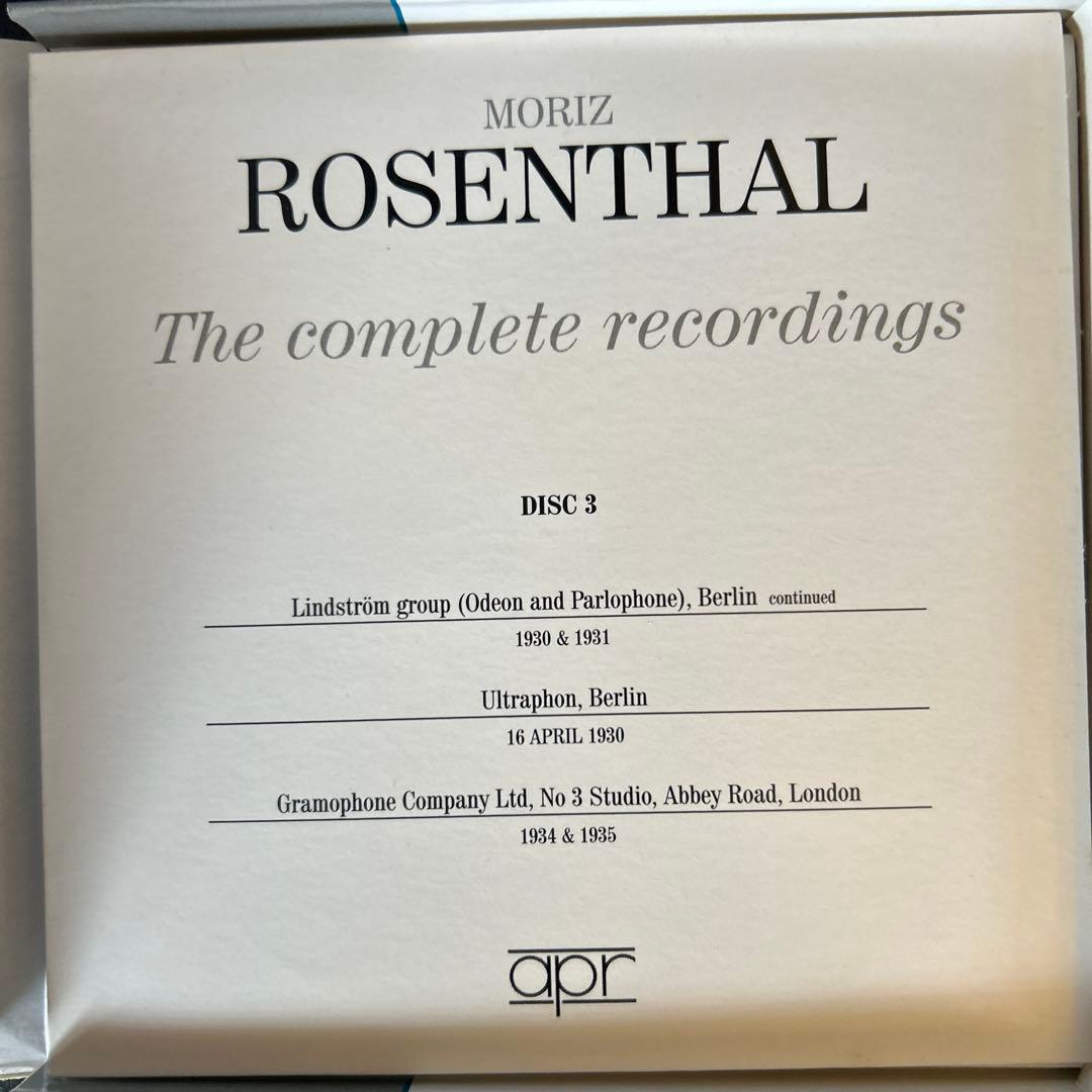 クラシック Moriz Rosenthal Complete Recordings 6CD