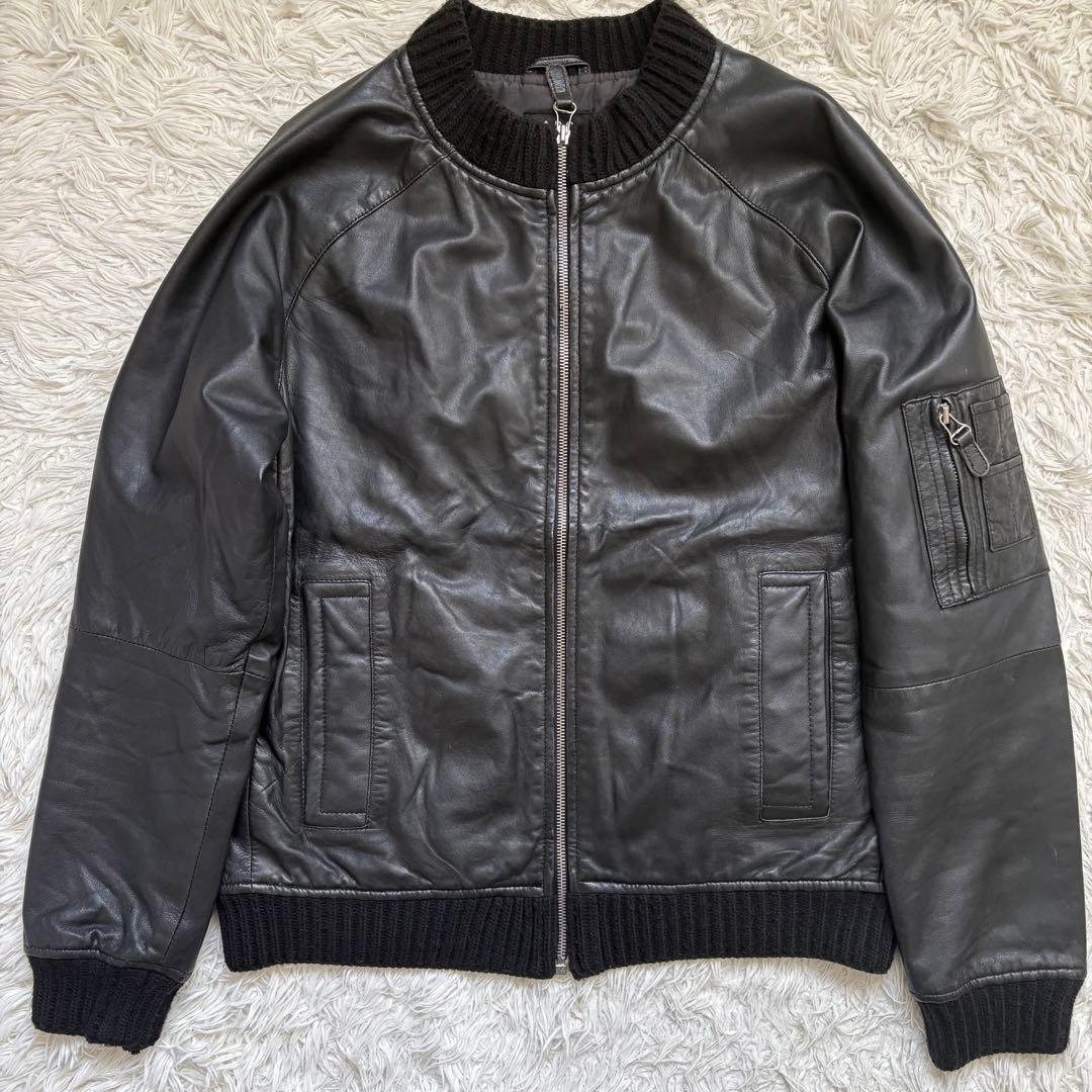 A.P.C. MA-1 レザーフライトジャケット　羊革　メンズ　ブラック　M