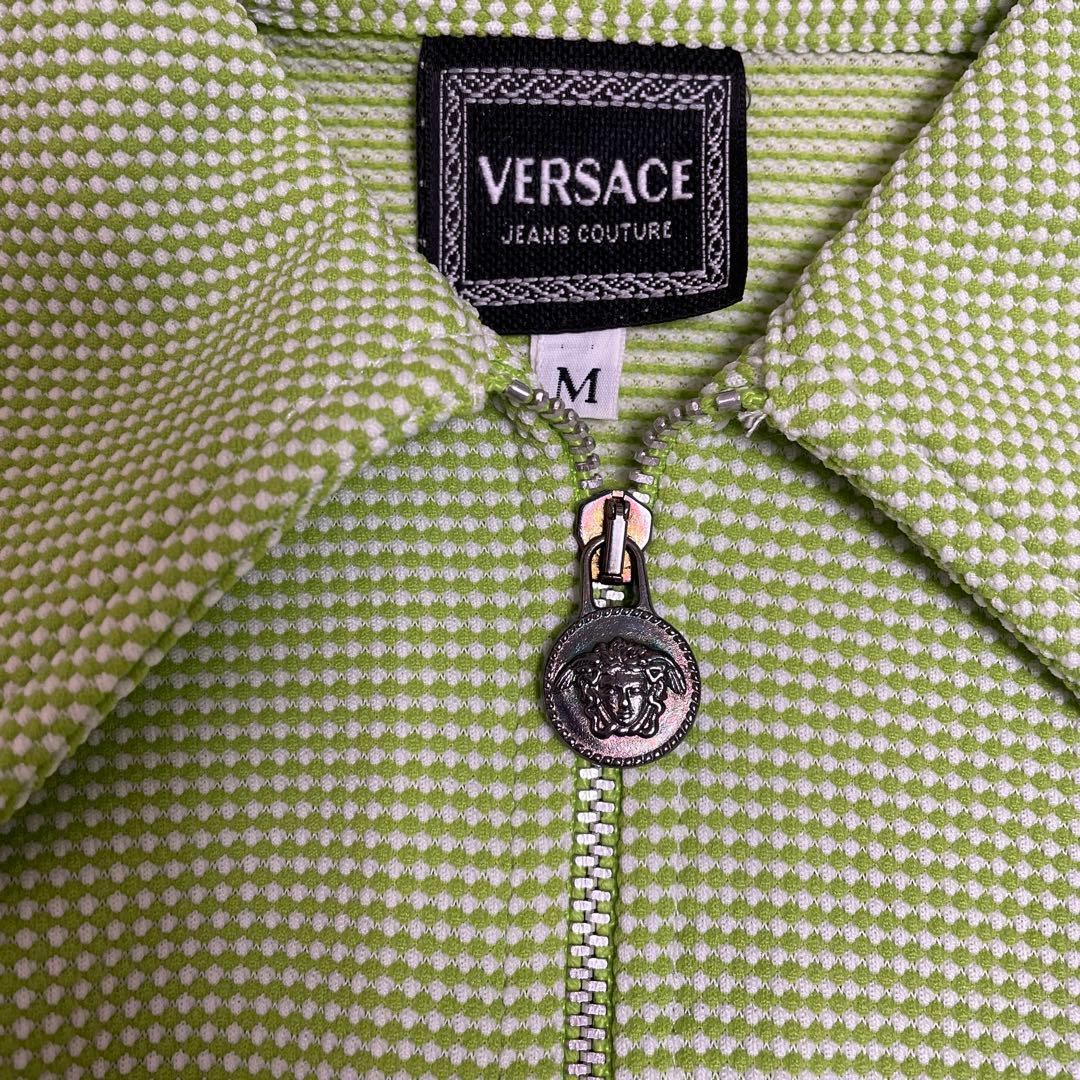 VERSACE JEANS COUTURE グリーンチェック クロップドポロＴ