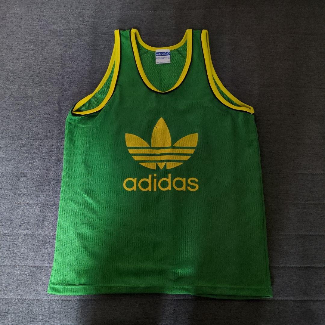 70s 80s adidas タンクトップ　グリーン　トレフォイル USA製