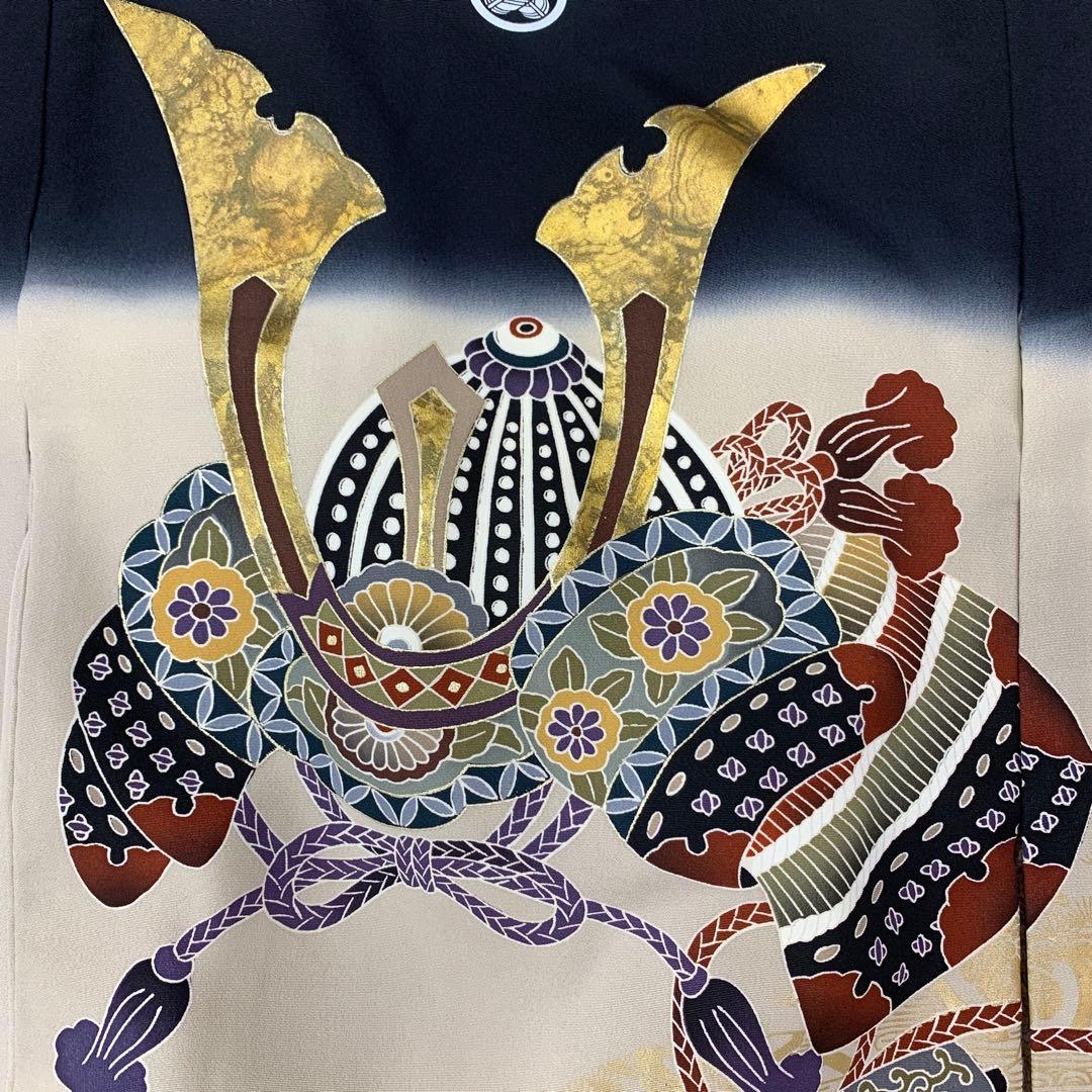 512ayu28□宮参り 掛け着 長襦袢付き 祝い着 七五三にも 3歳 兜□美品