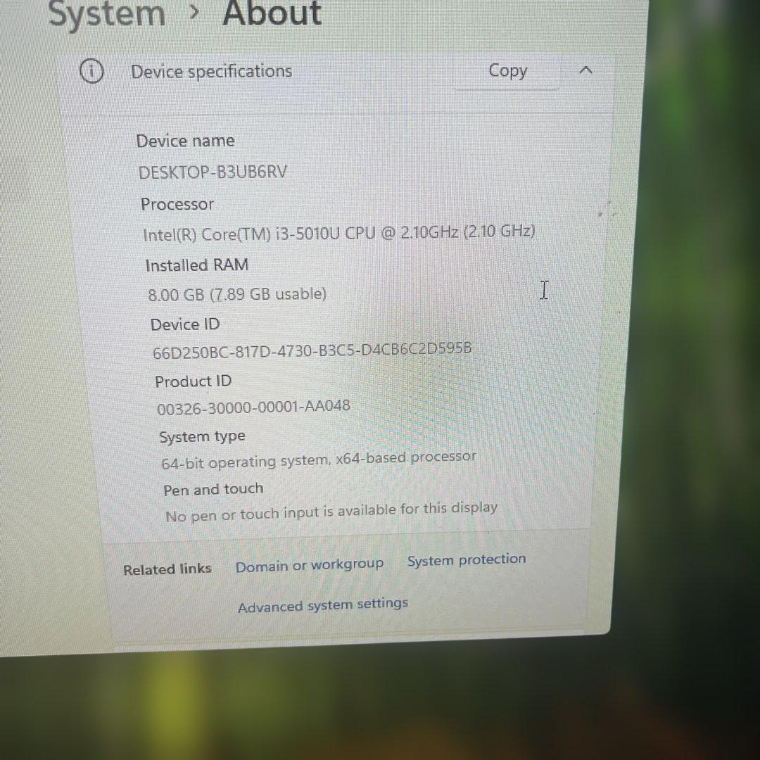 Windowsデスクトップ INTEL NUC5i3RYH core i3-5010U cpu2.10GHz