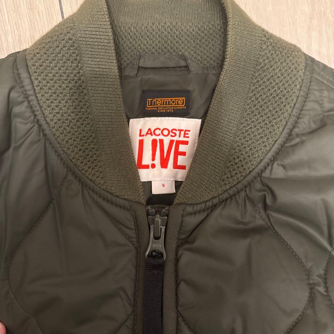 LACOSTE ラコステ キルティングジャケット MA-1 カーキ ワニロゴ