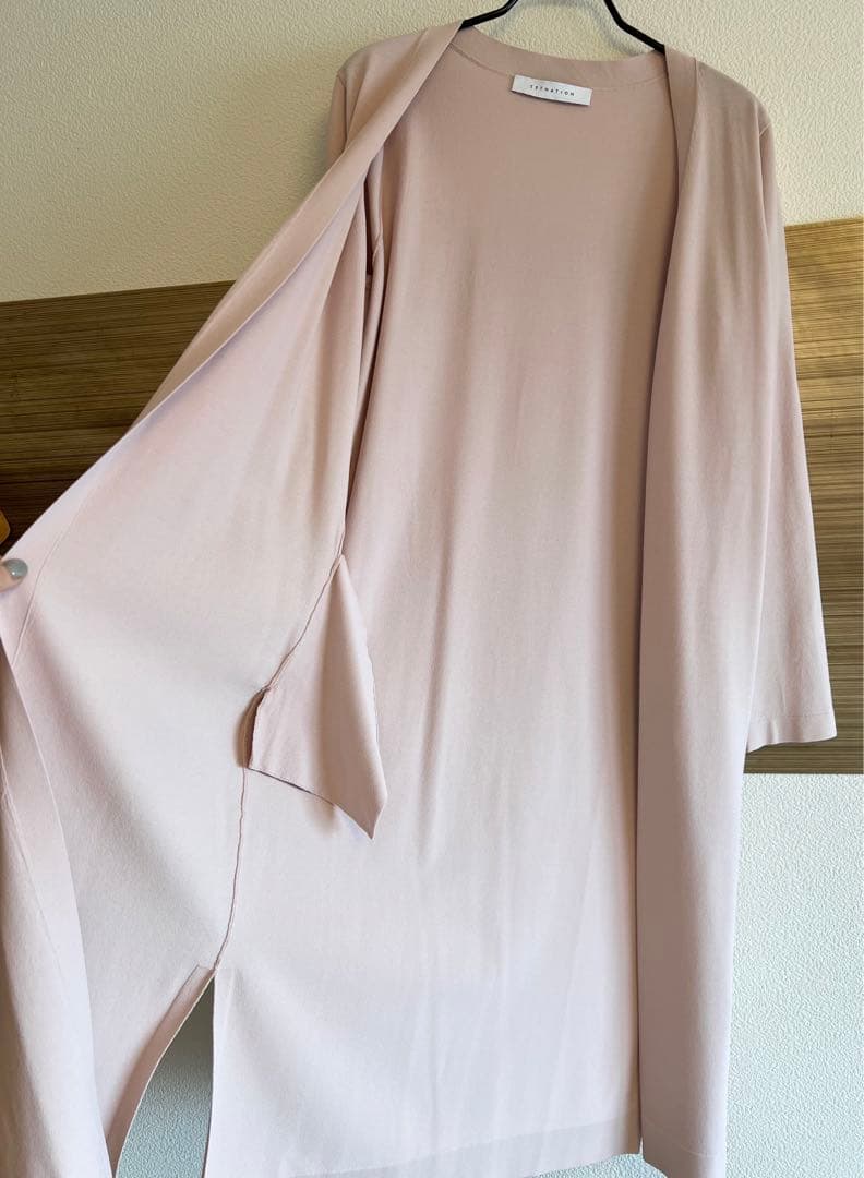 美品 ESTNATION エストネーション ピンク シンプル ロングカーディガン