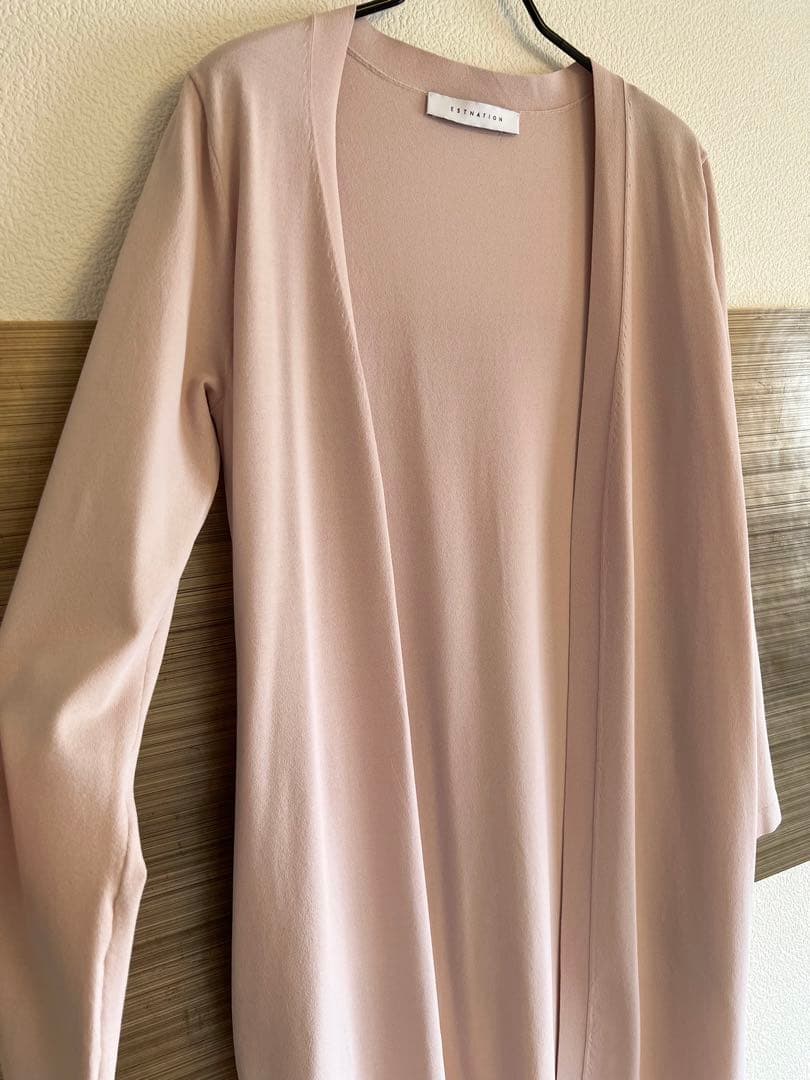 美品 ESTNATION エストネーション ピンク シンプル ロングカーディガン