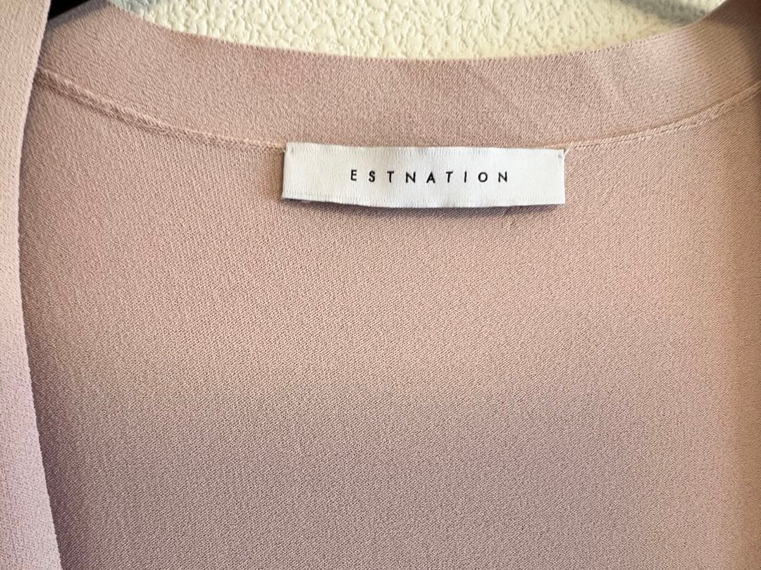 美品 ESTNATION エストネーション ピンク シンプル ロングカーディガン