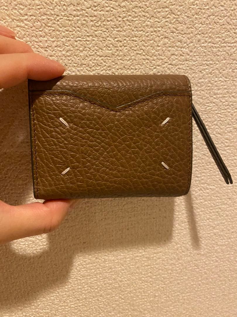 メゾンマルジェラ スリーフォールドウォレット ゴールド金具 美品