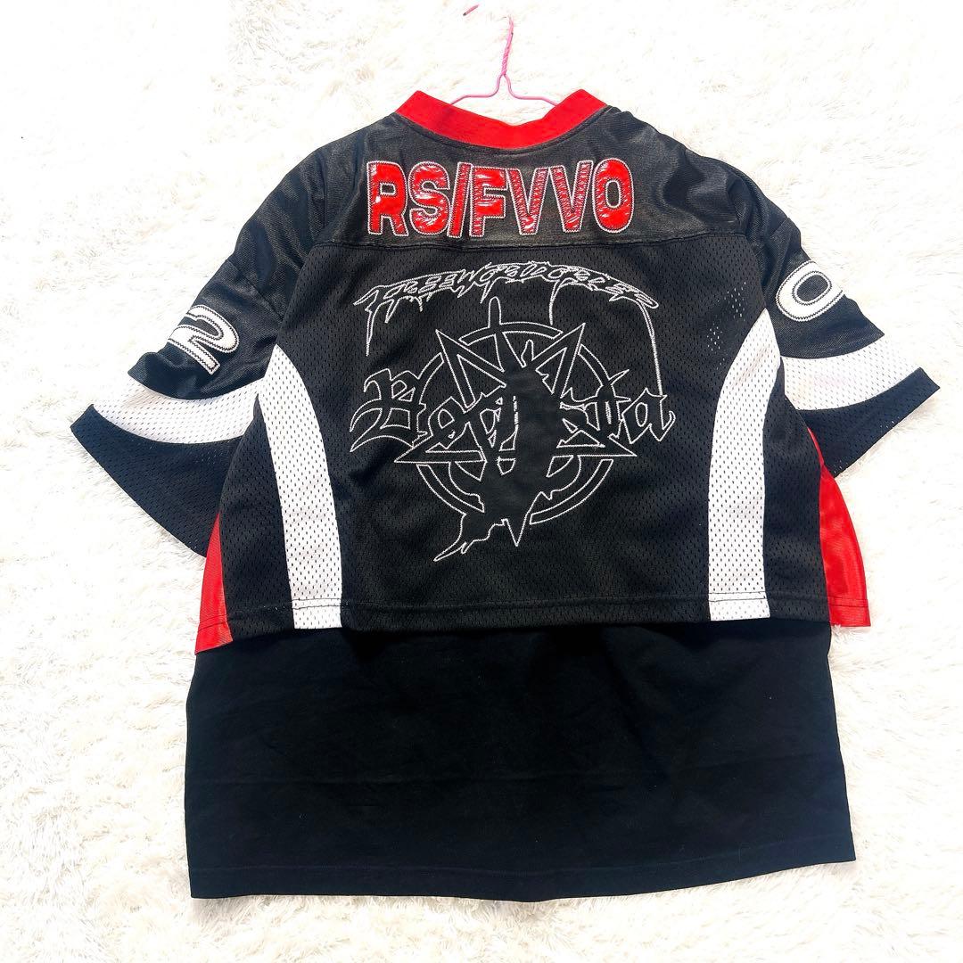 まほろあ Heart Mesh Panel T-shirt FVVO