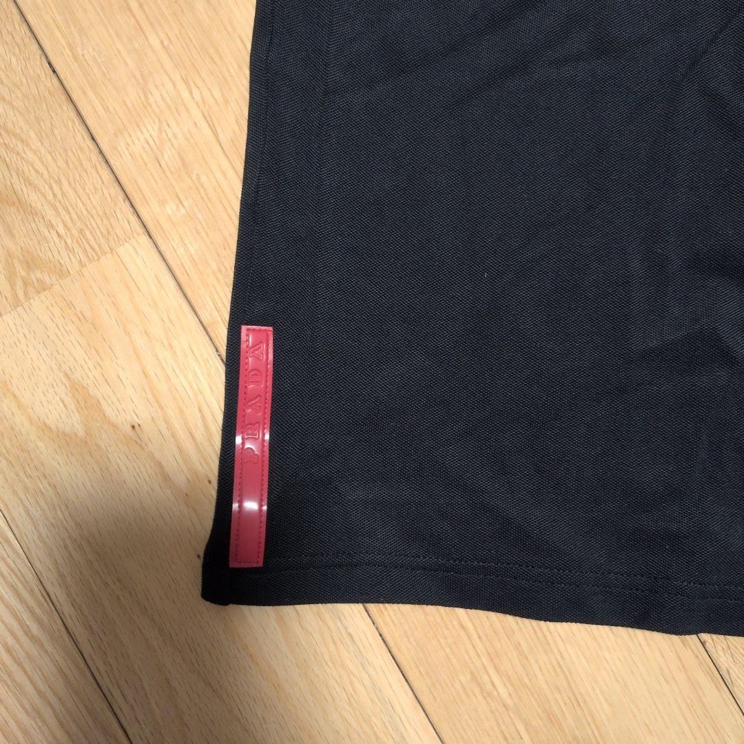 PRADA　ハーフジッパー黒ポロシャツ　XL