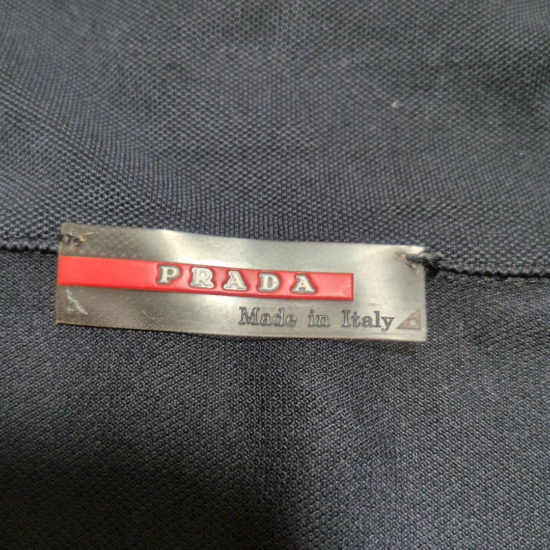 PRADA　ハーフジッパー黒ポロシャツ　XL