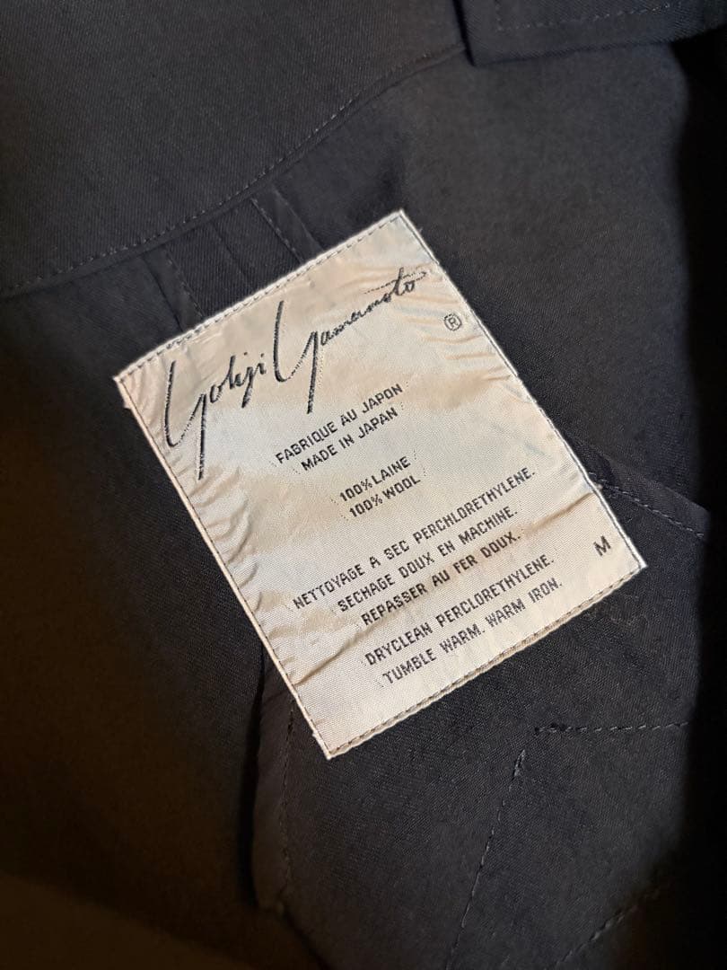 Yohji Yamamoto フーデッドロングコート 丸ロゴ