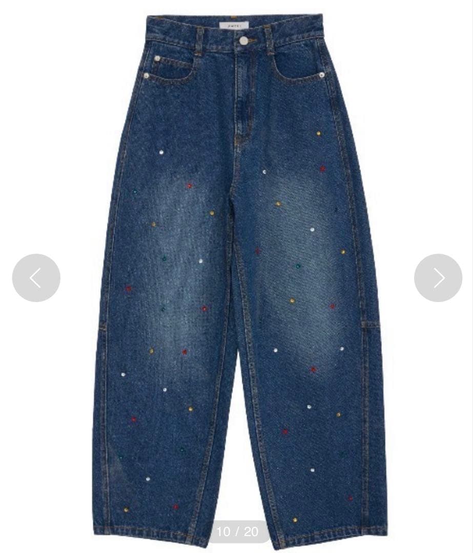 パンツ Ameri JEWEL BIJOU WIDE DENIM