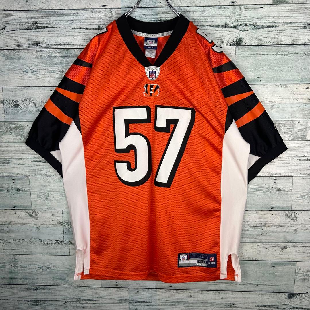 リーボック NFL 全刺繍 ベンガルズ アメフトゲームシャツ L相当 5274