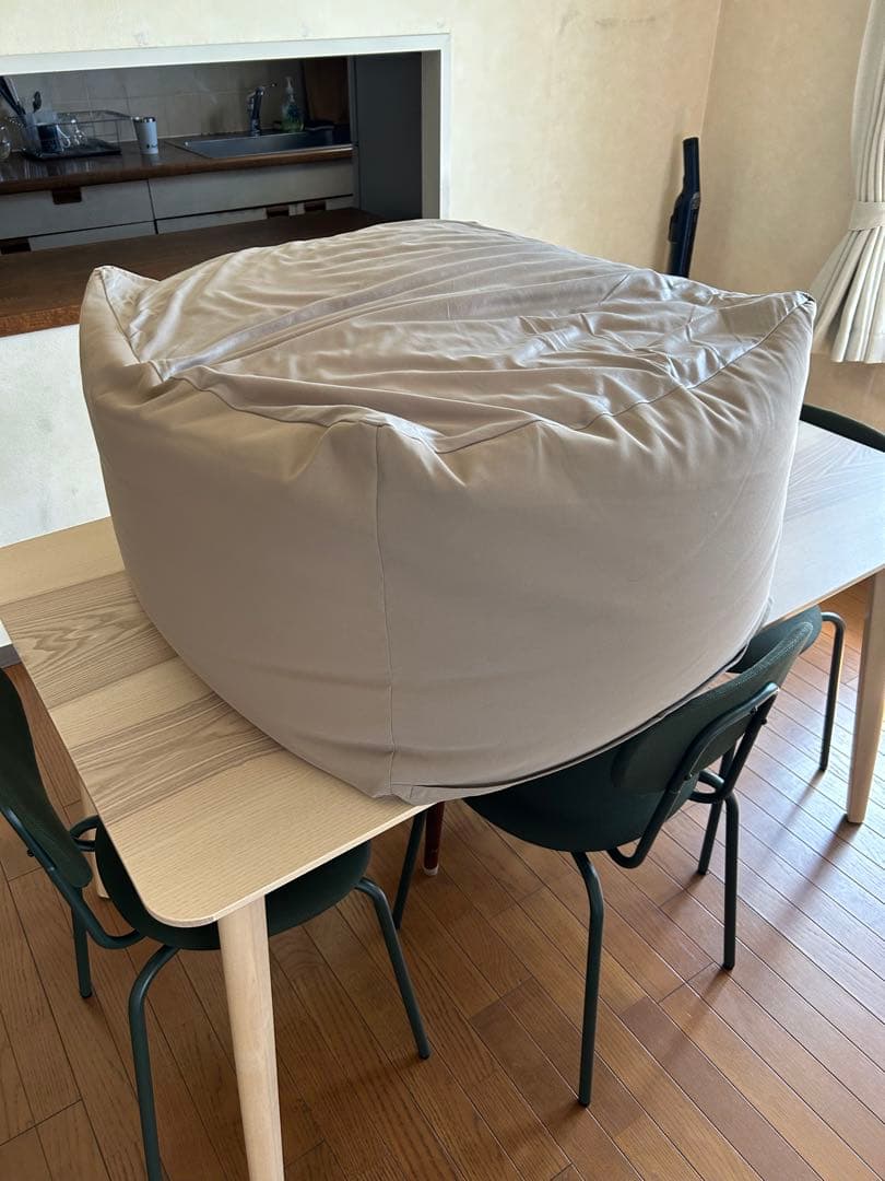 無印良品 ビーズクッション ベージュ 65x65x43cm