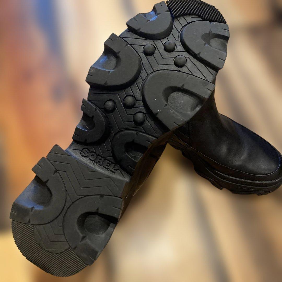 SOREL ブラック サイドゴアブーツ　24.5センチ