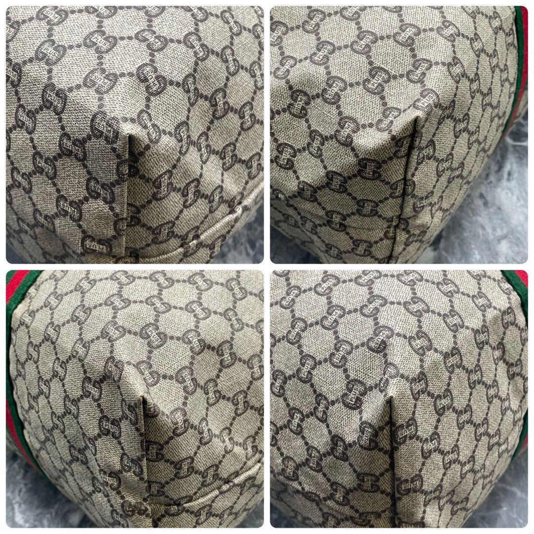 【美品】GUCCI グッチ　ボストンバッグ　GGスプリーム　グッチプラス　大容量