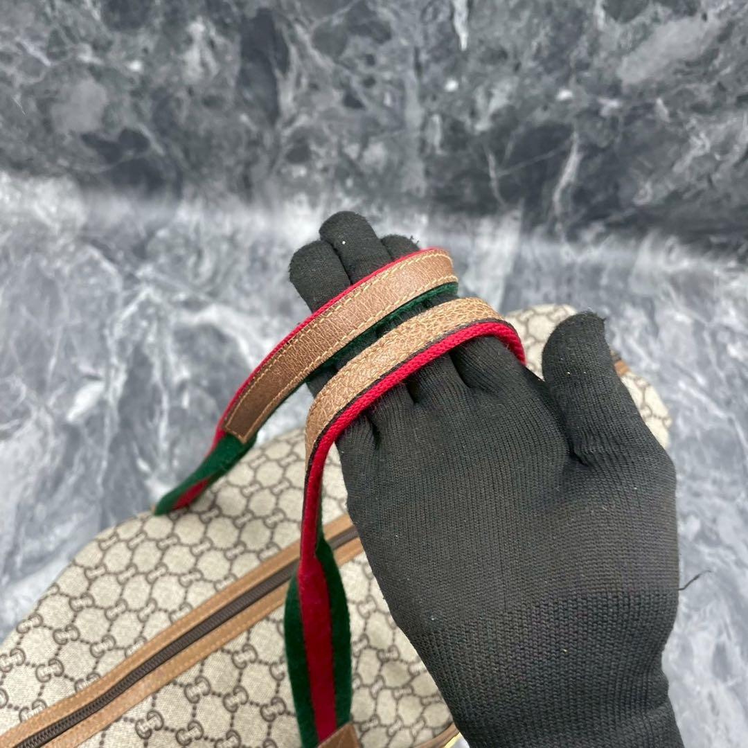 【美品】GUCCI グッチ　ボストンバッグ　GGスプリーム　グッチプラス　大容量