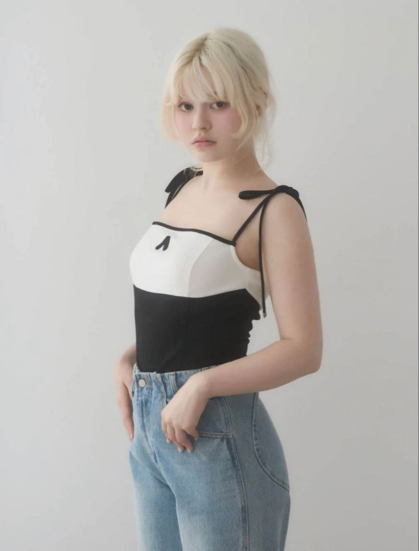 トップス - andmary Sora bicolor camisole black -