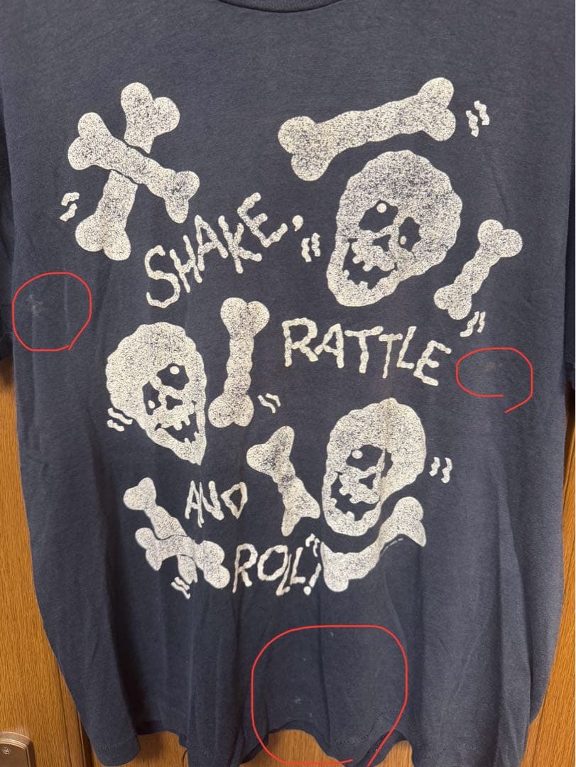 ビンテージ70〜80'sスカルTシャツshake rattle and roll