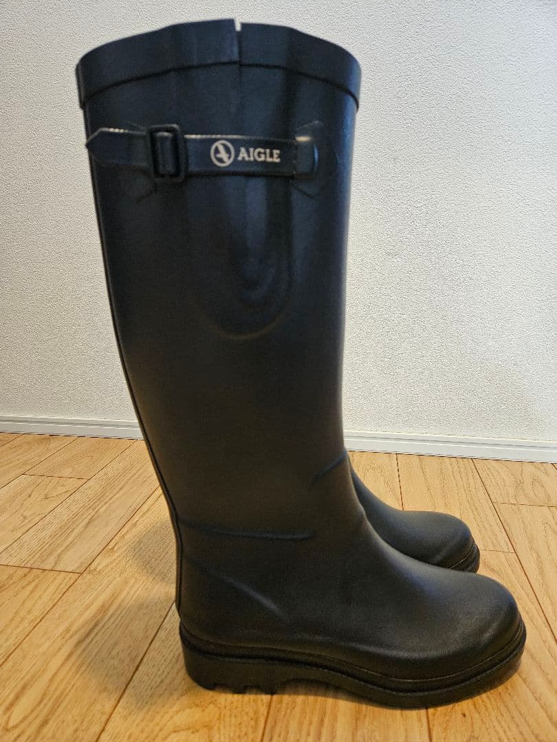 AIGLE エーグル 黒 長靴 レインブーツ 37 23.5cm