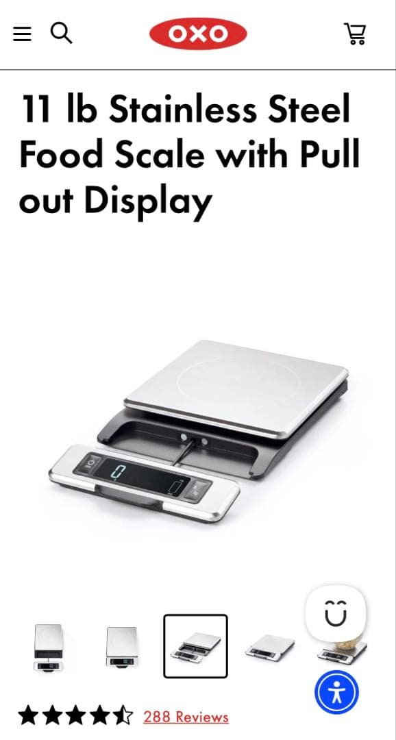 【新品】OXOデジタルスケール5kgはかりPull-Out Display