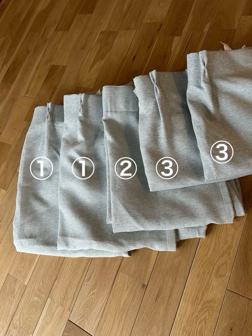 やまさん専用　　防炎カーテン　無印良品　ライトグレー　5枚セット