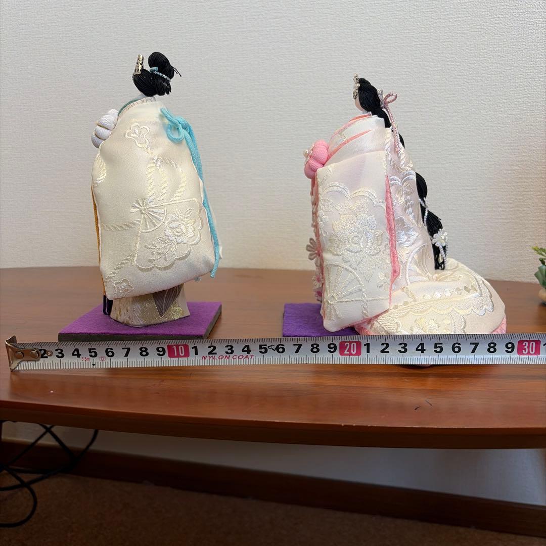 おばぁの手作りおひなさま　立ち雛袖白1