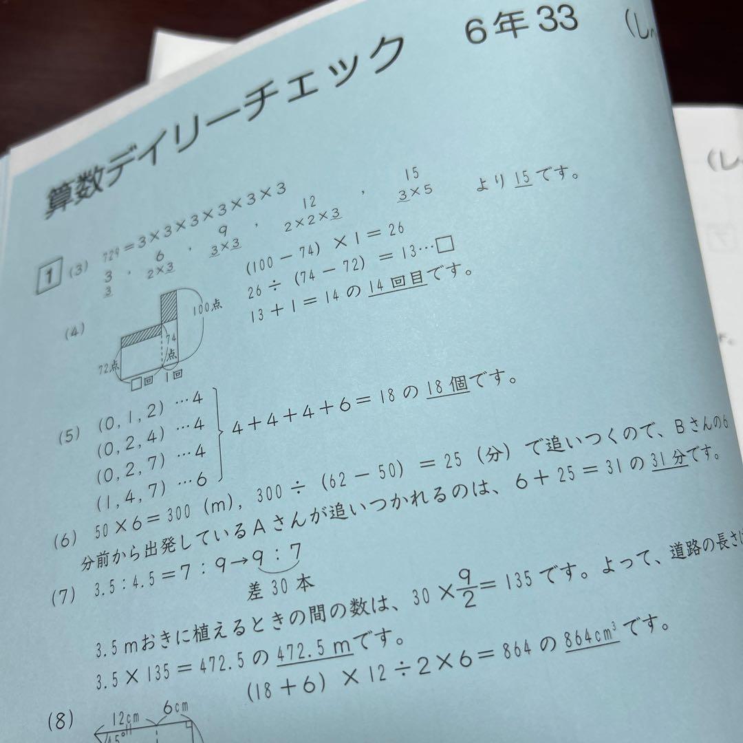㉔H SAPIX サピックス　算数デイリーチェック 6年(レベルH) 重要テスト