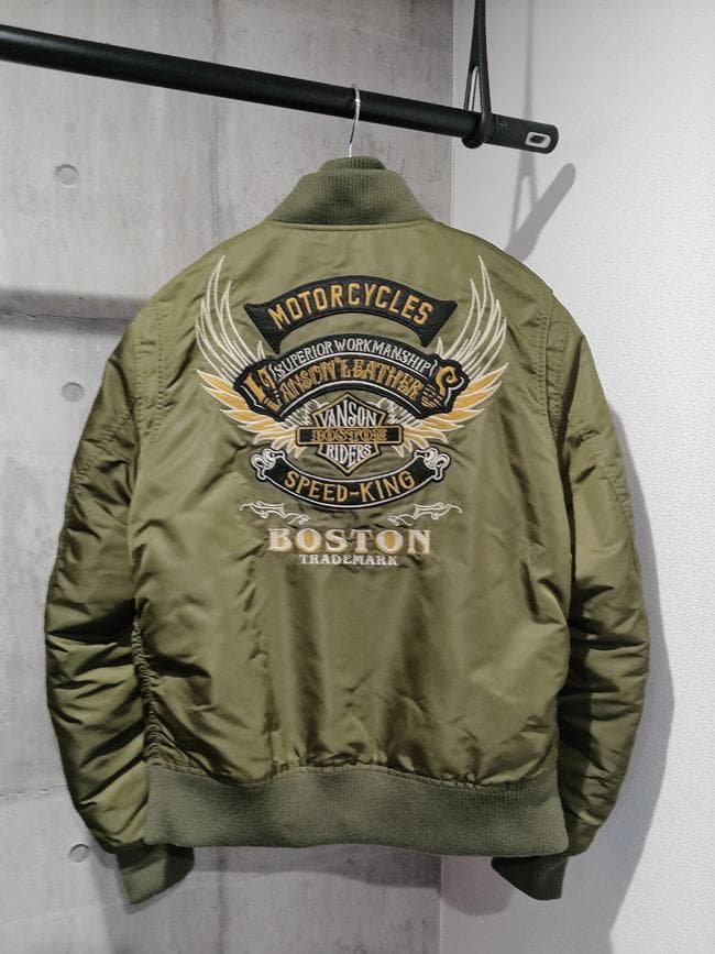 VANSON バンソン フライングエンブレム MA-1 フライトジャケット L