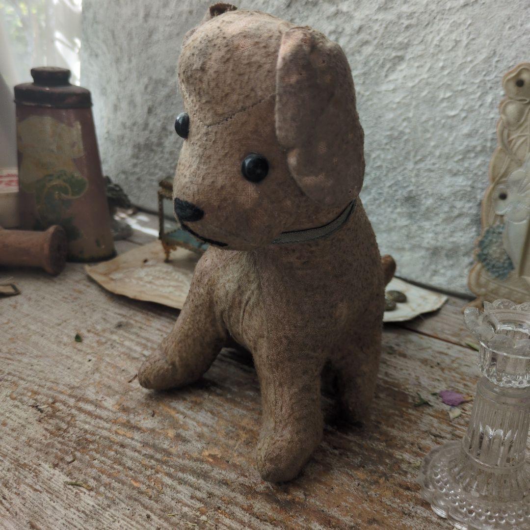フランス　アンティーク　犬　ぬいぐるみ　わんこ　シャビー　ドール　人形