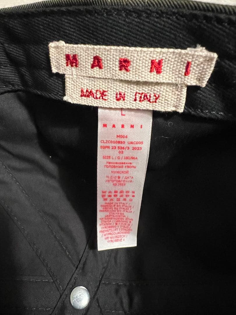 Marni オリーブグリーン キャップ Lサイズ