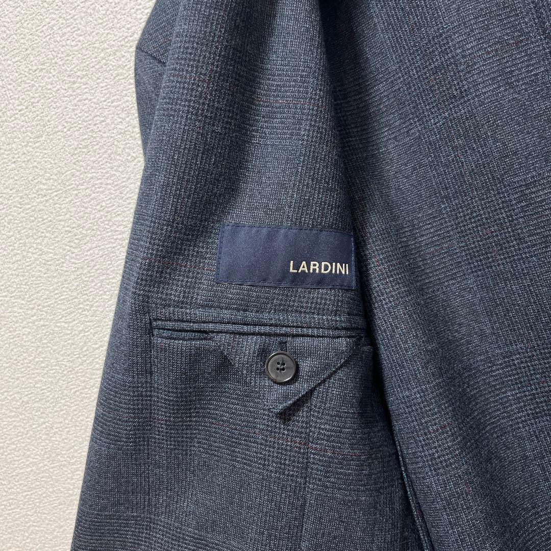 【未使用級】LARDINI グレンチェック セットアップスーツ ネイビー 50