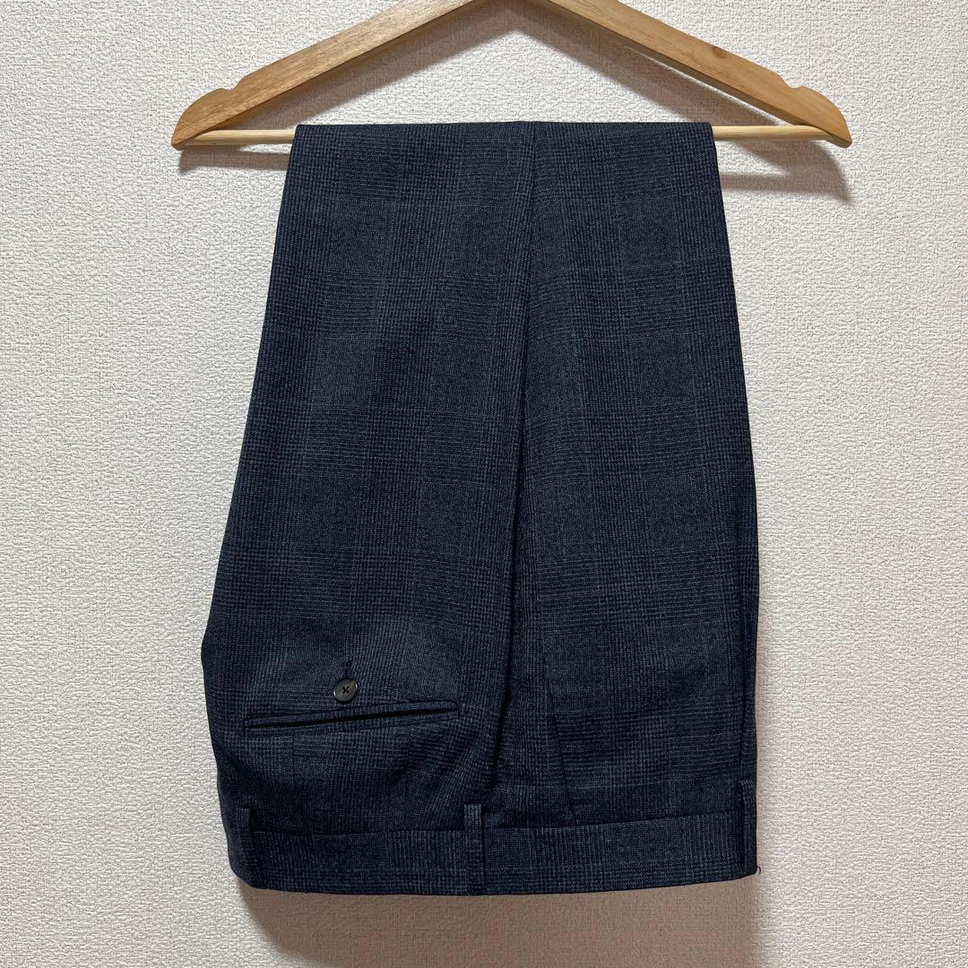【未使用級】LARDINI グレンチェック セットアップスーツ ネイビー 50
