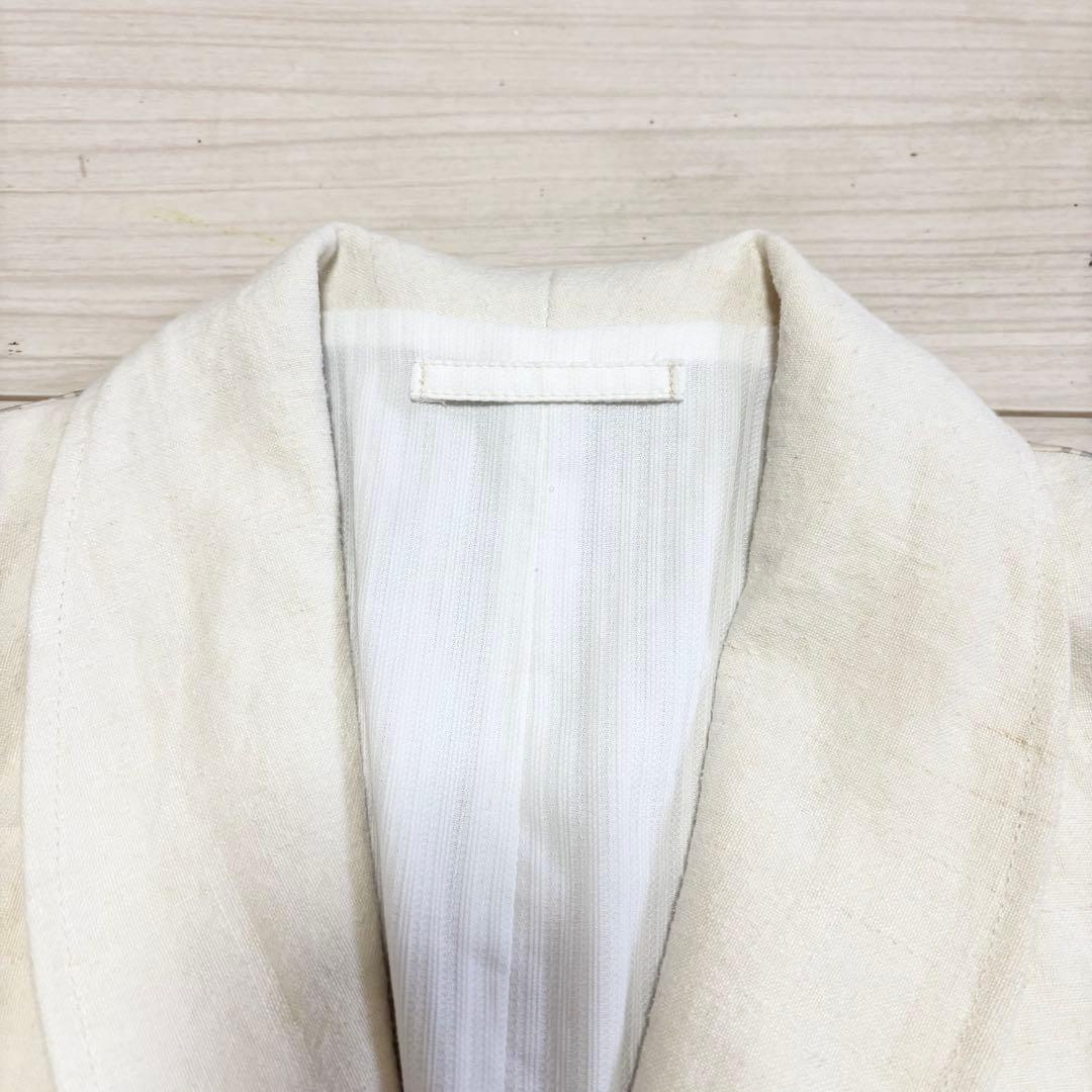 美品 FORTELA フォルテラ リネン 麻 ショールカラー ベスト ジレ 46