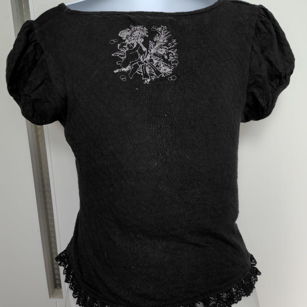 h.naoto frill ブラック フリル Tシャツ