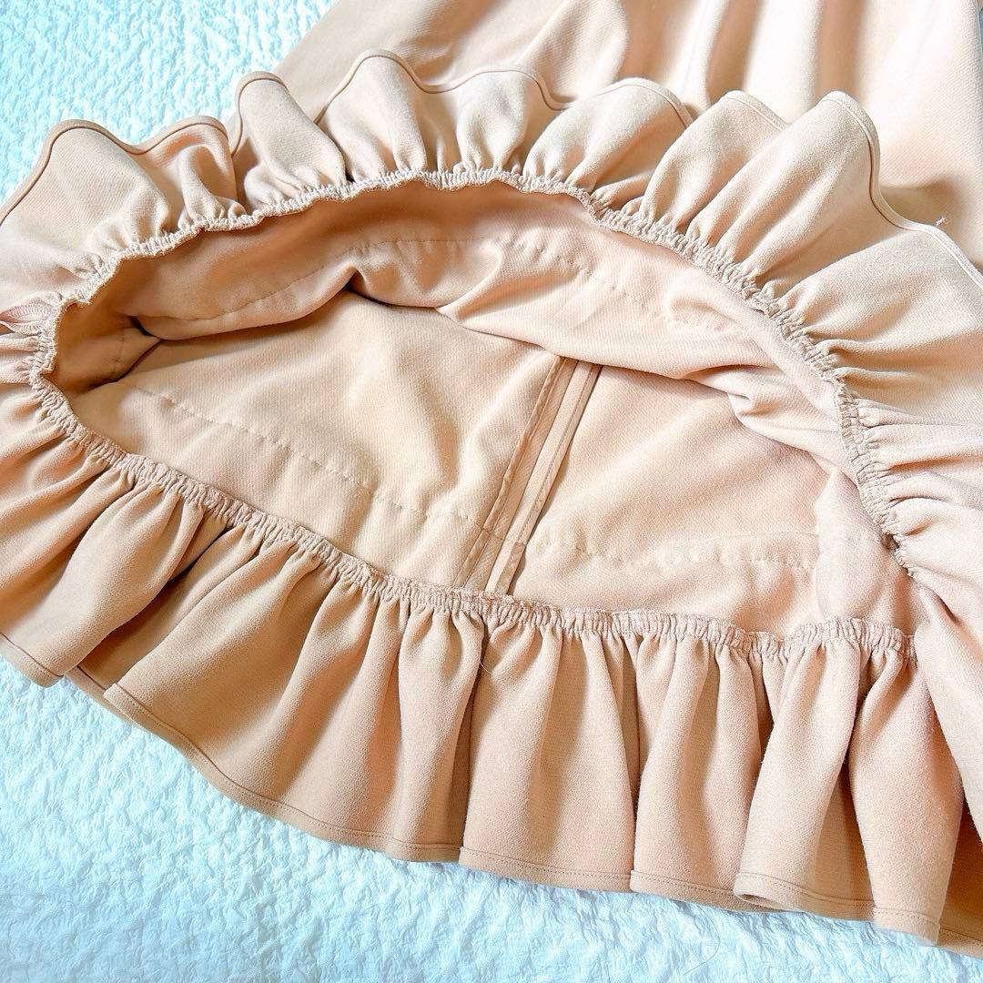 ruu様✨YOKOCHAN ダブルフリル　パールワンピース　ドレス　ベージュ