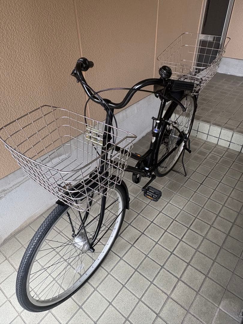 にしほ さん専用新品タイヤの前後ステンレス製籠付きお買い物仕様軽快車(27㌅)