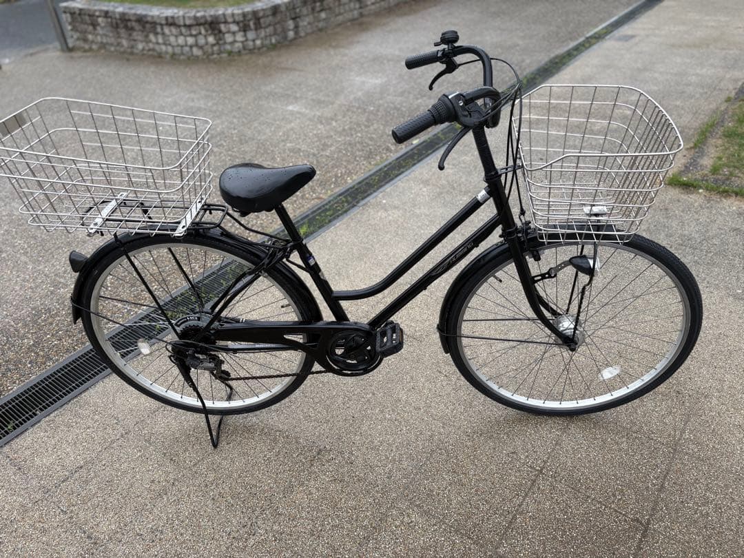 にしほ さん専用新品タイヤの前後ステンレス製籠付きお買い物仕様軽快車(27㌅)
