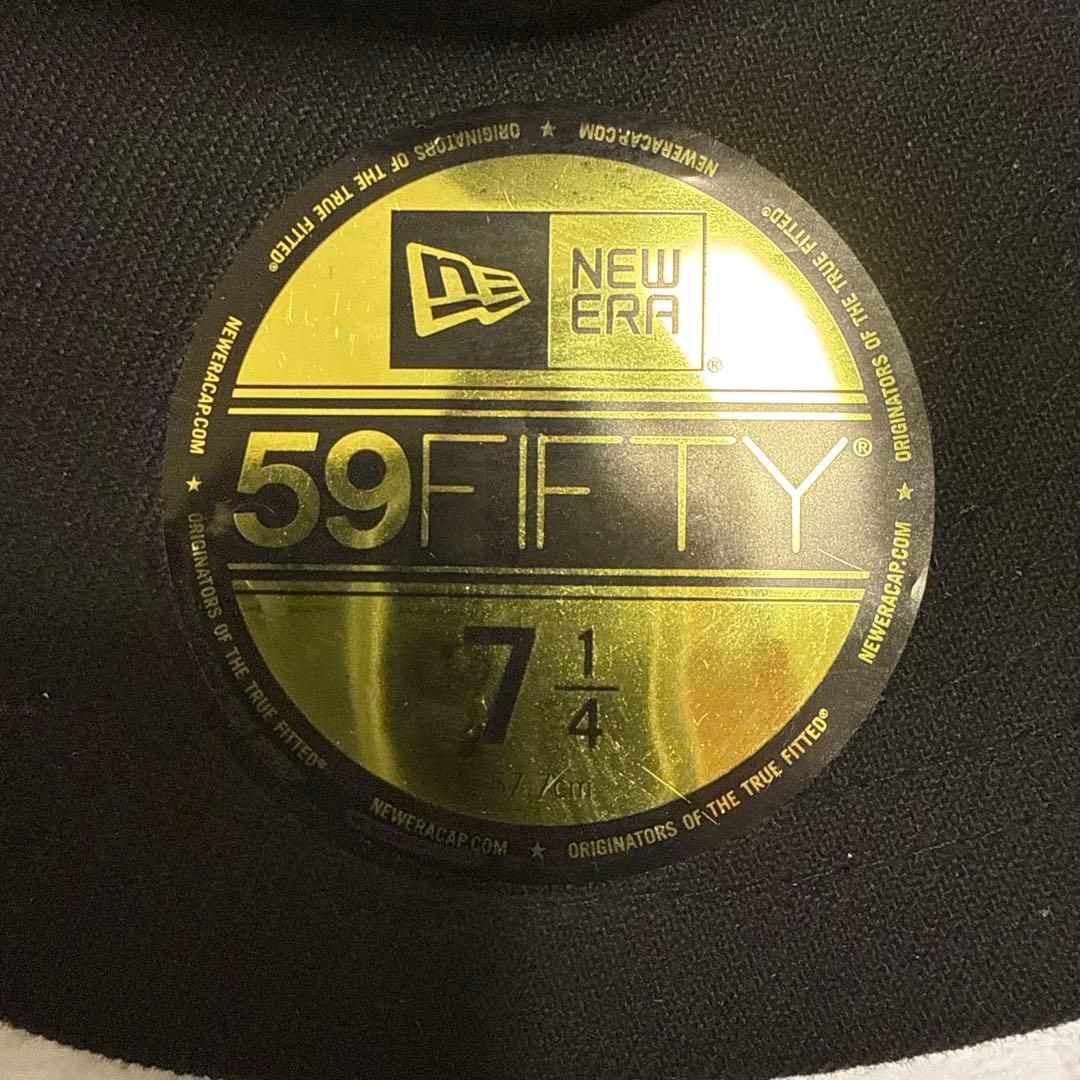 New Era 59FIFTY ブラックキャップsupreme Sロゴ