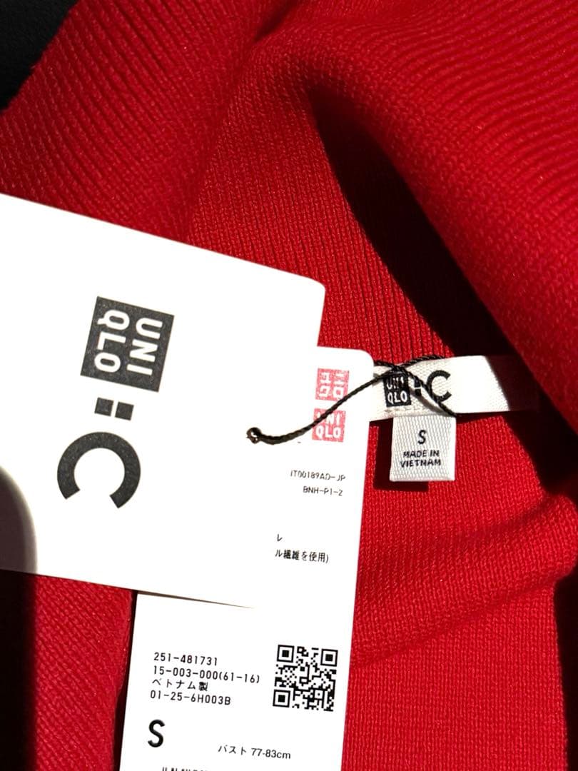 UNIQLO : C ミラノリブフルジップカーディガン RED S