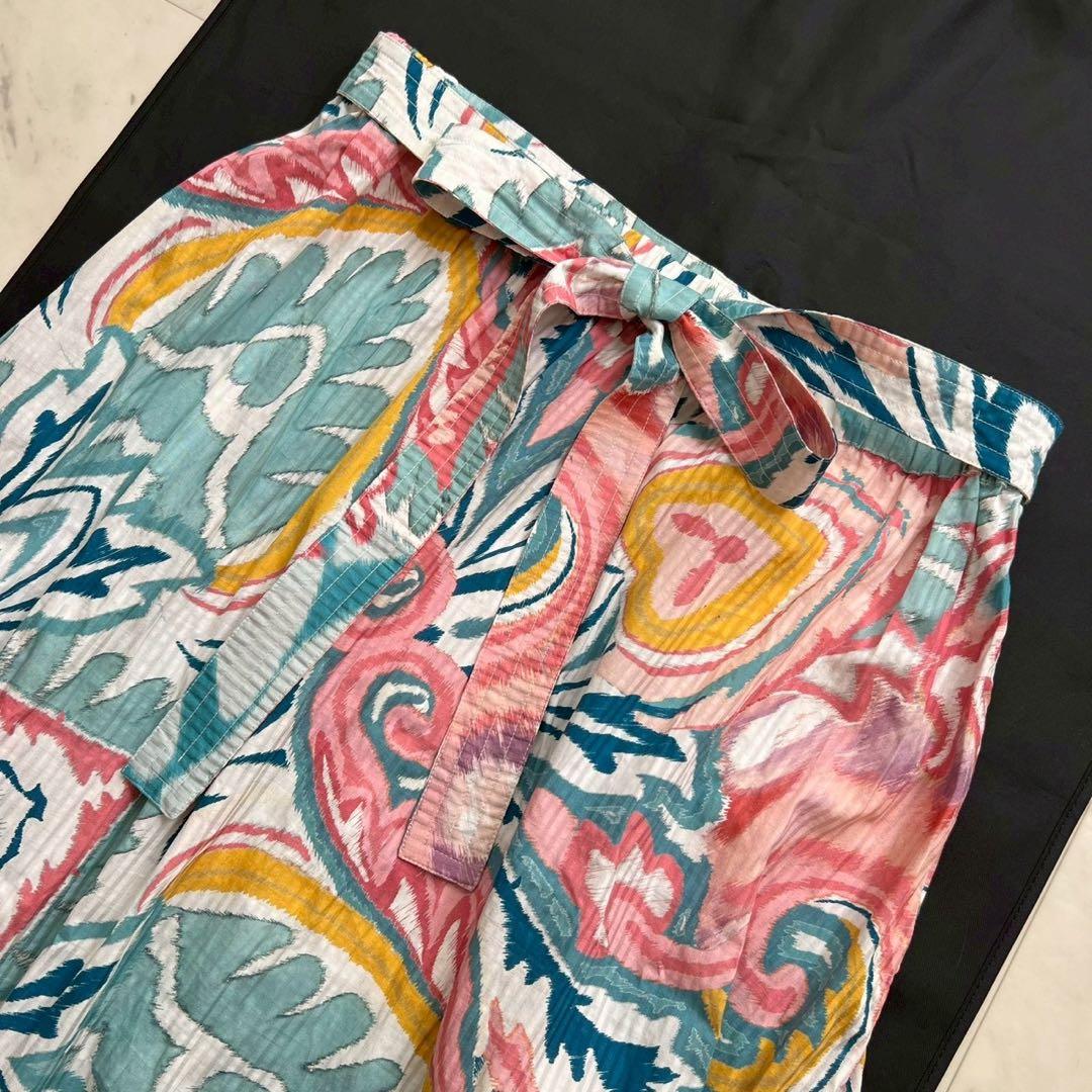 タグ付 ETRO 2023 うさぎモチーフプリーツフレアスカート マキシ丈 44