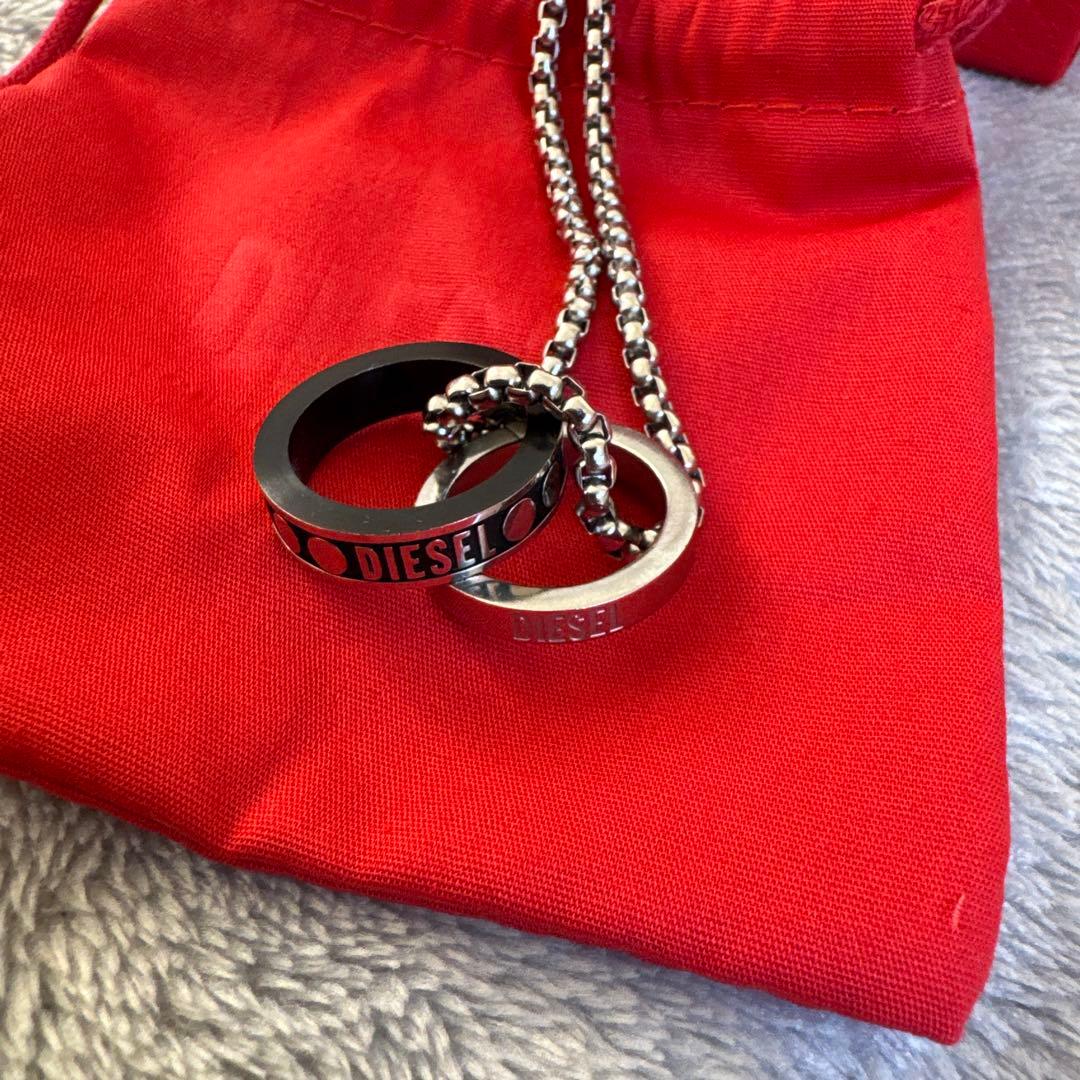 DIESEL ネックレス ブラック シルバー