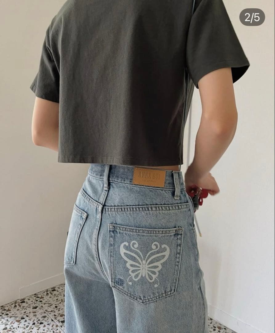 【LILY BROWN × ANNA SUI】ワイドデニムパンツ